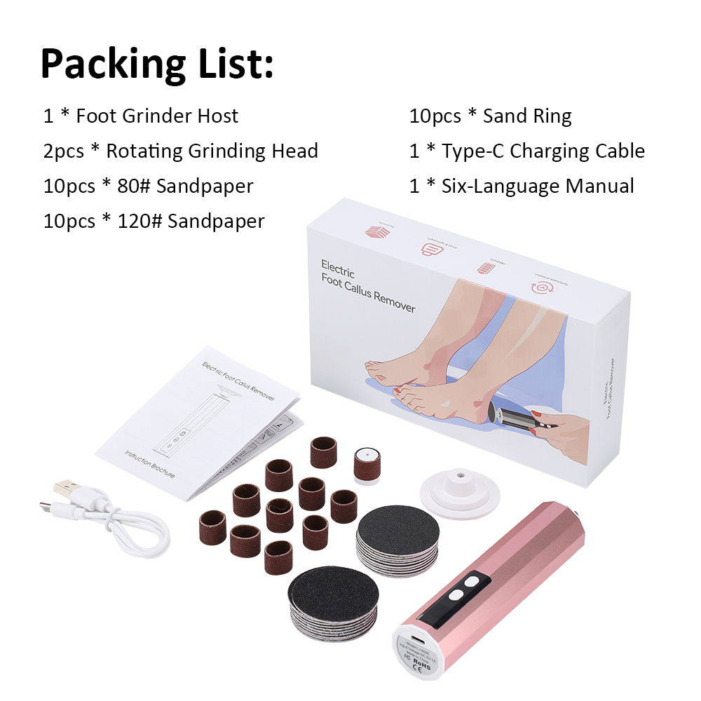 2in1 Elektrische Vijl Voor Voeten Pedicure Machine Dode Huid Remover Eelt Voet Slijpen Trimmer Oplaadbare Voetverzorging Tool Scrubber: Donker Kaki