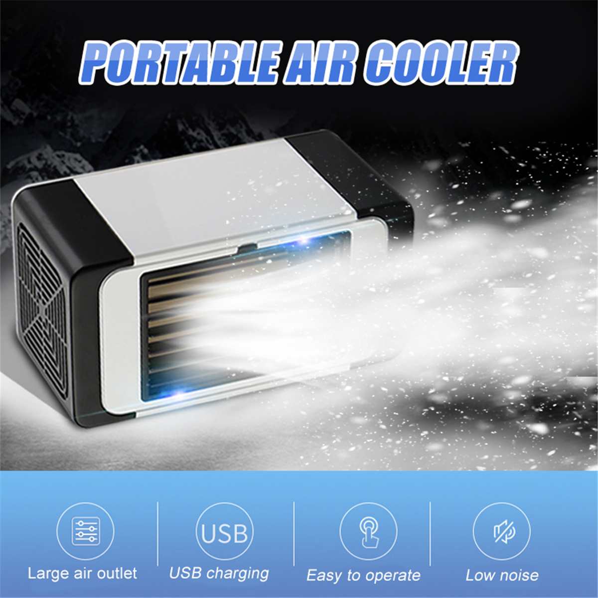 Mini Draagbare Airconditioner Ventilator Luchtbevochtiger Met Licht Air Cooler Usb Koelventilator Airconditioning Voor Home Office 5V