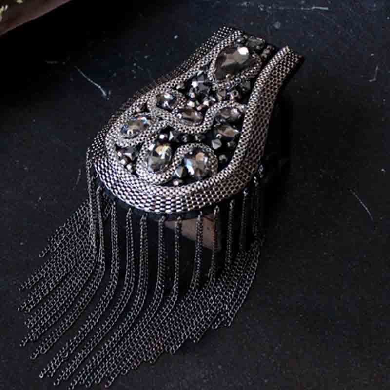Handmade drill Tassel Chain Shoulder Board Badges Beads Fabric Metal Metal Cchain Epaulette