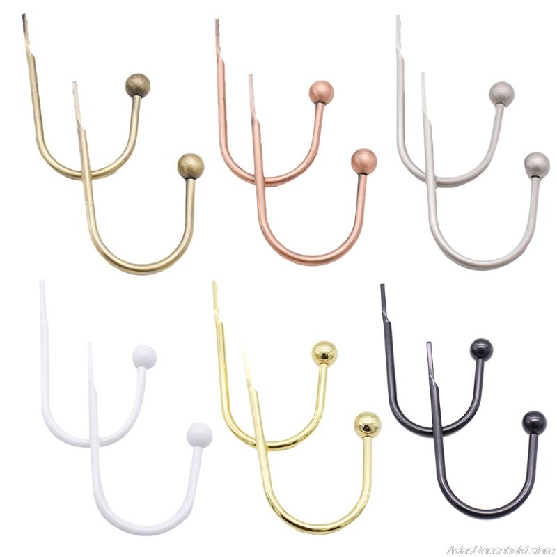 Aluminum Alloy Curtain Tieback Hook with Screws Wall Mount Heavy Duty U Shaped Hook Anti Deform Home Dorm Curtain Hook
