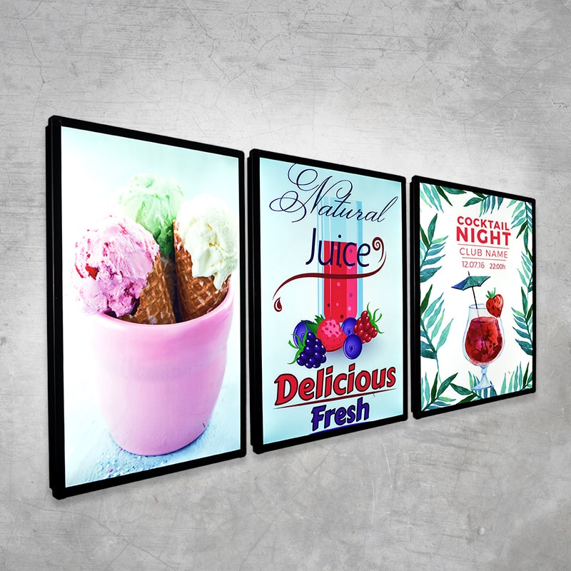 advertising led sign lightbox with magnetic shelves led light box
