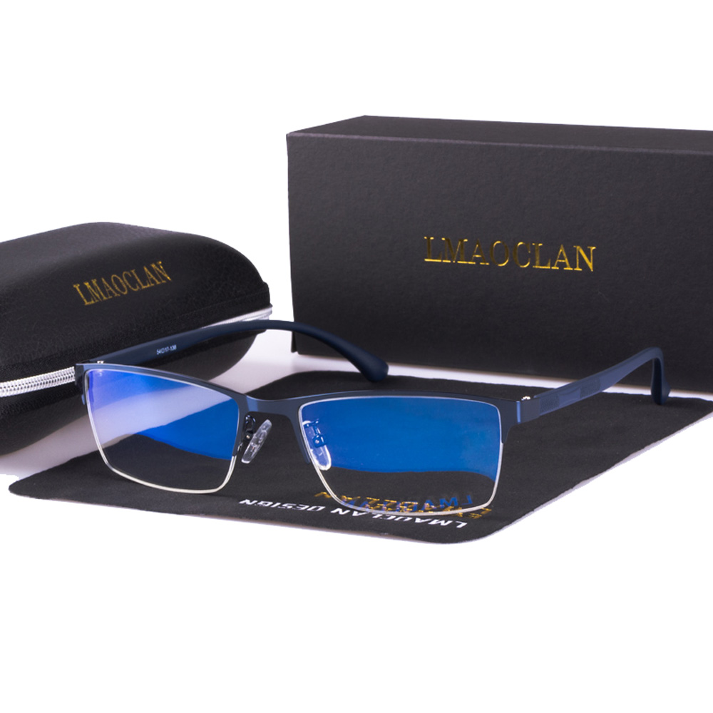 TR90 Computer Glasses Anti Blue Light Blocking Filter Reduces Digital Eye Strain Clear Regular Gaming Goggles Eyewear: Blue