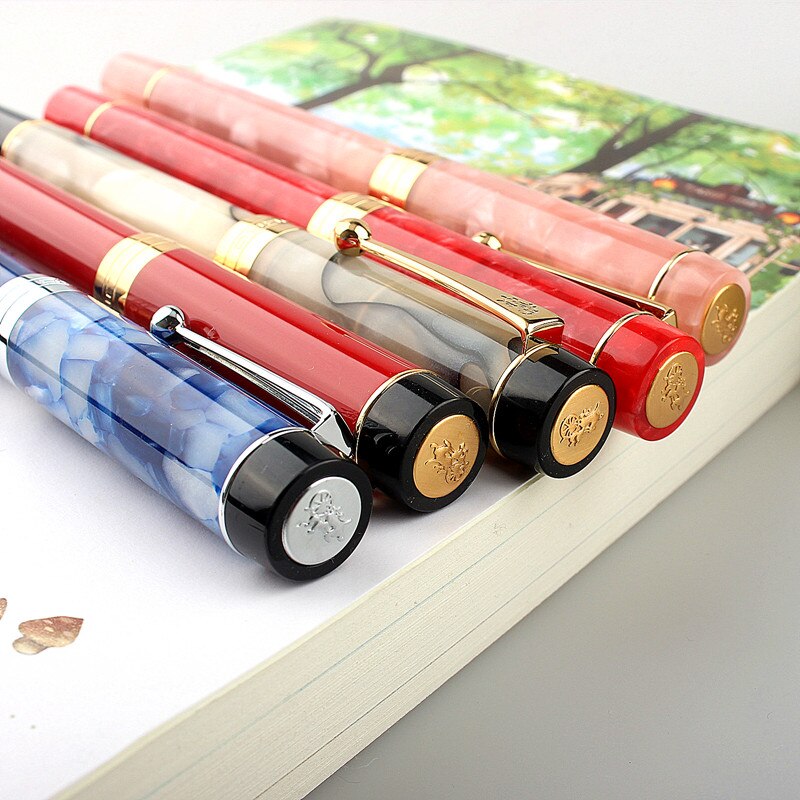 2021 Jinhao stulecie 100 pióro wieczne 18KGP pozłacane wygięte (zakrzywione) 1.0mm /F /M stalówka 0.7mm akrylowe pióro atramentowe