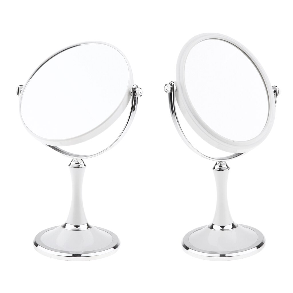 Bathroom Vanity Double Sided Freestanding Pedestal Makeup Shaving Mirror with Regular View and 3X Magnification