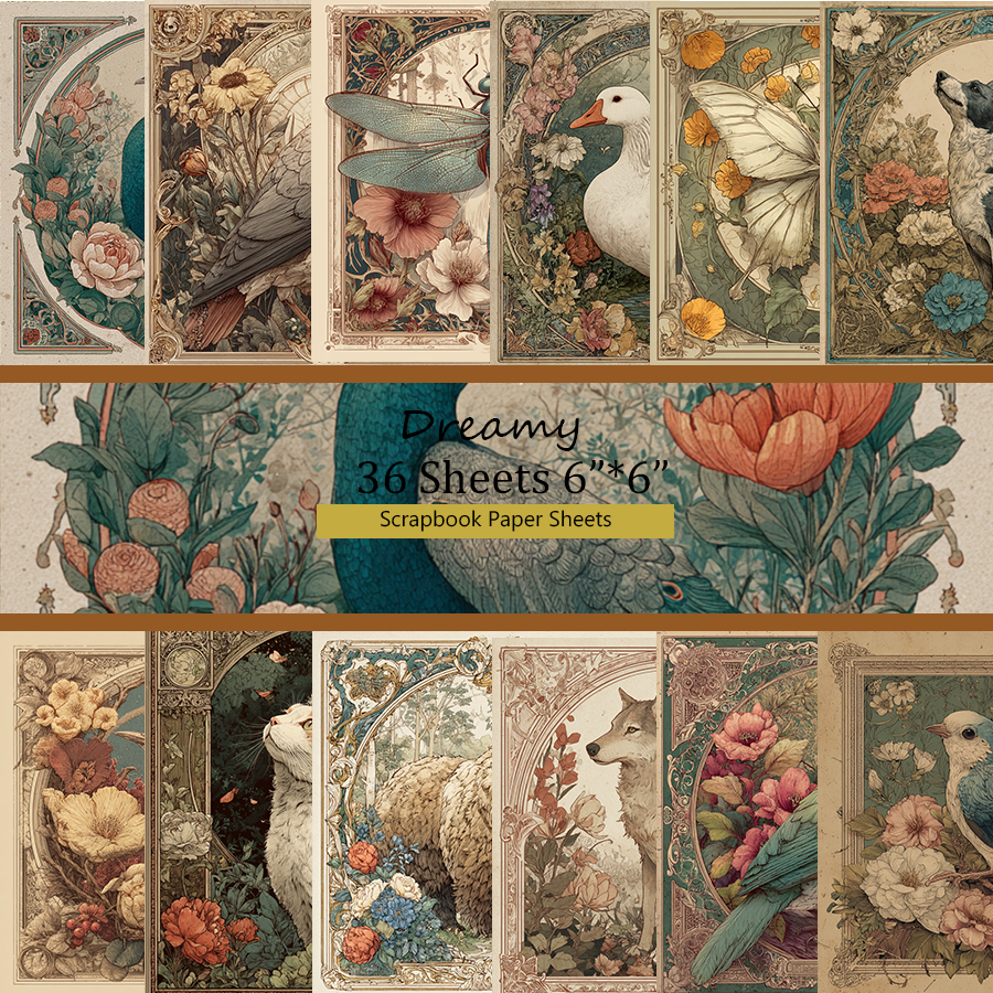 36 Sheets 6"x6" Scrapbook Paper Pack: Artful Craft Prints for Scrapbooking, Origami & Planner – Best-Selling DIY Decor Paper: 3