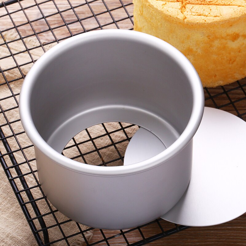 1 Piece Round Cake Pan with Removable Bottom, Anodized Aluminum 10cm Deep Round Cheesecake Pan Chiffon Cake Mold Baking Mould