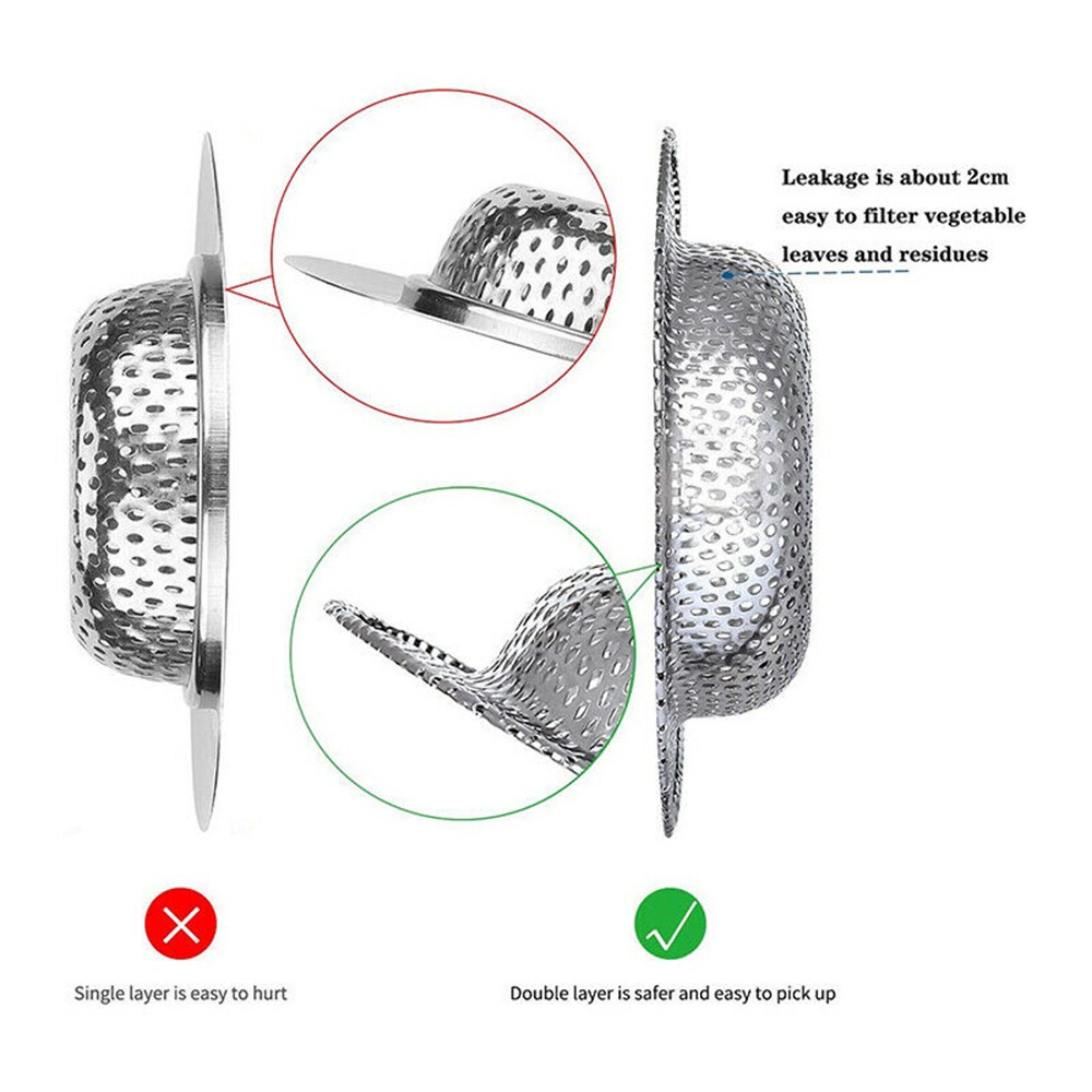 Filtros de fregadero de agua, colador de malla para fregadero, herramienta de cocina, cubierta de desagües de suelo de baño de acero inoxidable, herramientas de tapón de captura de pelo para ducha
