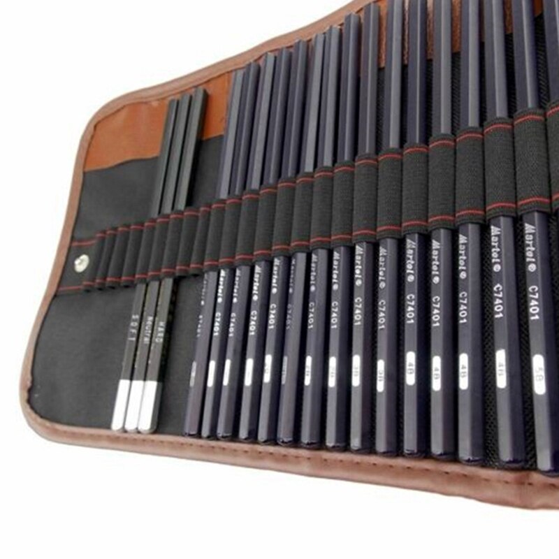 29 Stks/set Schets Potlood Set Professionele Schetsen Tekening Kit Set Hout Potlood Potlood Zakken Schilder Scholieren Art Supplies