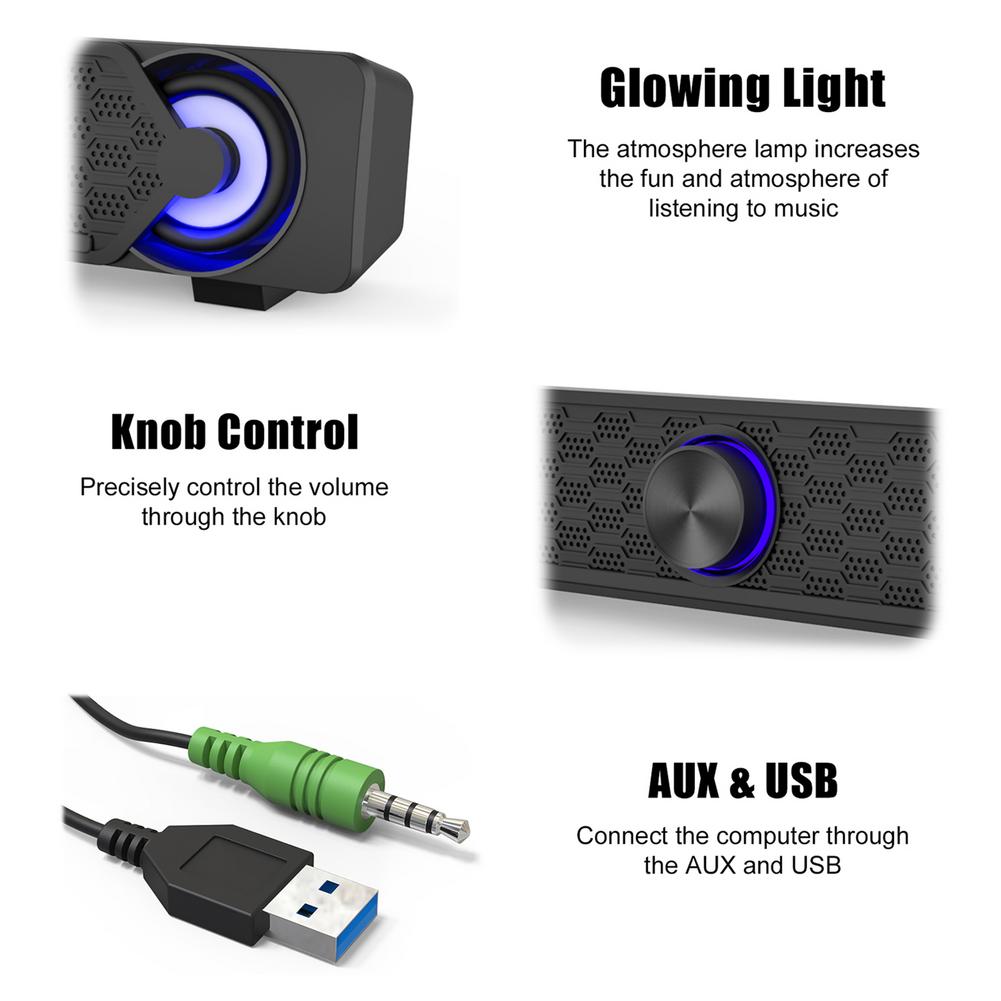Speaker Desktop Desktop Notebook Audio USB Dazzling Color Home Mini Sound Blaster Computer Speakers