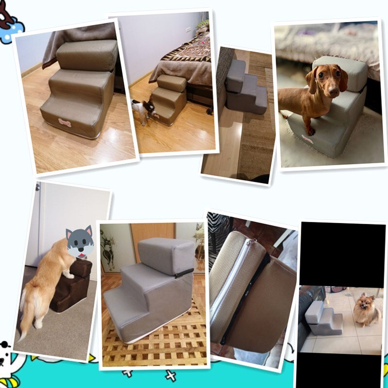 Hond Bed 3 Stappen Hond Trappen Hond Ladder Afneembare Pet Trappen Kat Puppy Ramp Anti-Slip Verwijderbare Honden Bed trappen Dierbenodigdheden