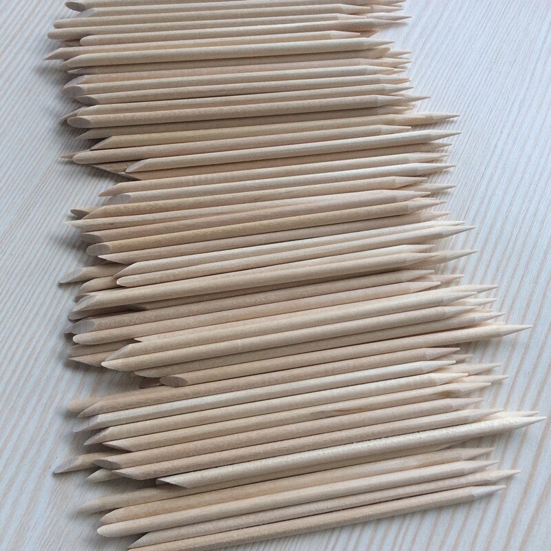 Useful Orange Wood Sticks 50pcs/lot Cuticle Pusher Remover Manicure Pedicure Care Tool Nail Art Decorations