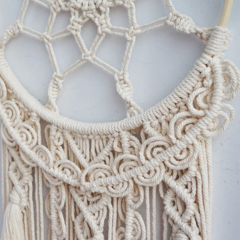 Dream Catcher Macrame Tapestry Wall Hanging Handmade Cotton Weaving Living Room Bedroom Ornaments B&B Decoration Boho Deco