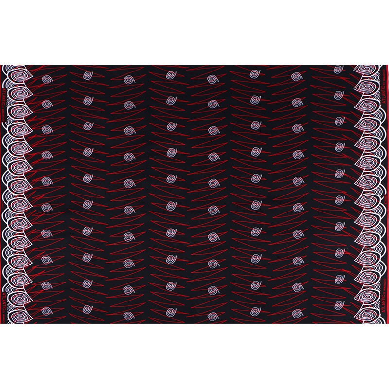 Dutch Wax Fabric Red And White Print African Veritable Ankara Guaranteed Wax Printed Black Fabric