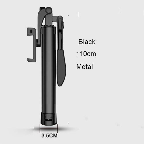 for xiaomi Selfie Stick Bluetooth Mini Tripod Selfiestick with Wireless Remote For iPhone 6 6s 7 8 plus Samsung Android Phone: Black 110cm