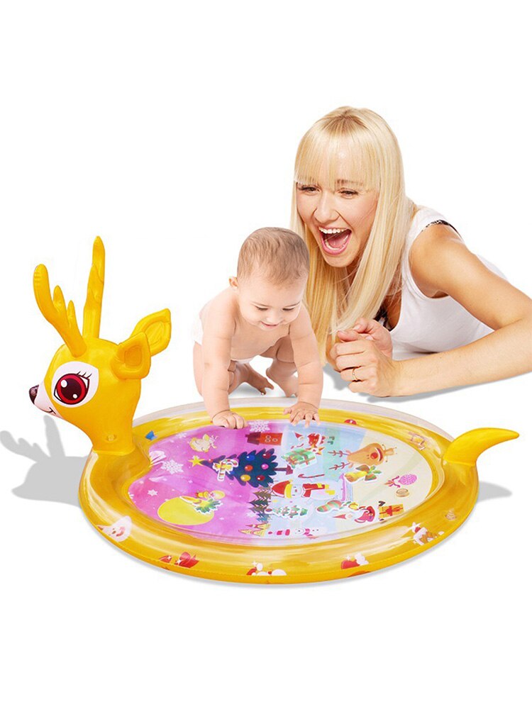 Inflatbale Baby Water Spelen Mat Pvc Herten Vorm Tummy Tijd Speelgoed Voor Pasgeborenen Peuters 3 6 9 Maanden Oud En boven Vroege Onderwijs