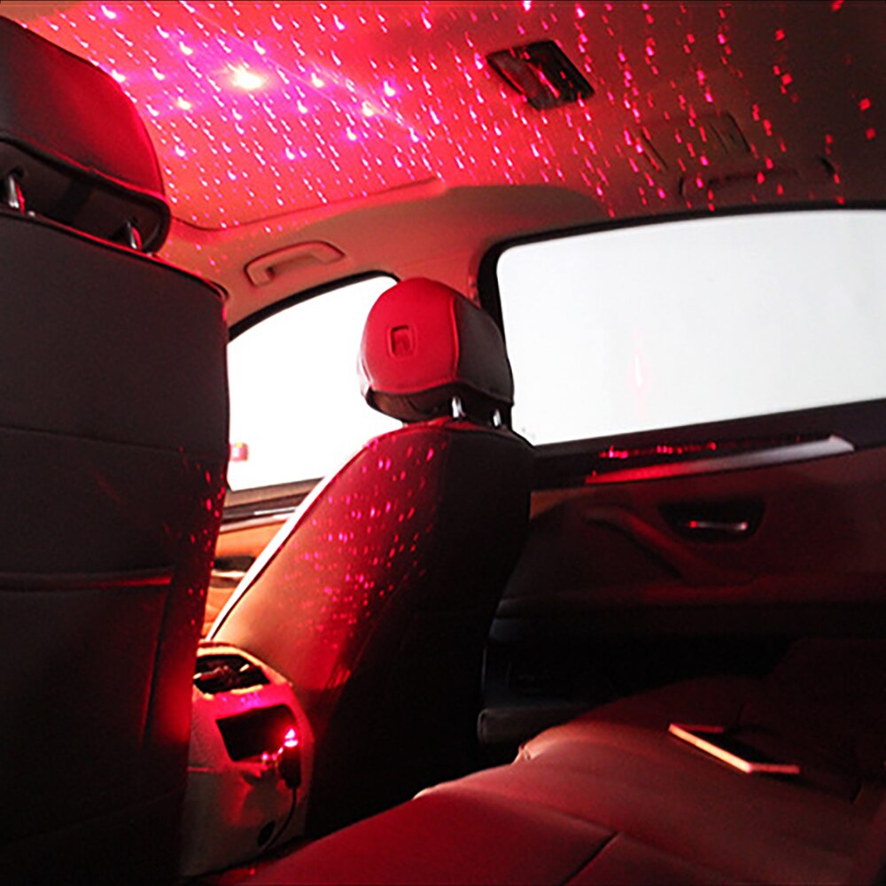 Mini led bil tag stjerne nat lys usb dekorativ lampe projektor justerbar atmosfære hjem loft dekoration lys