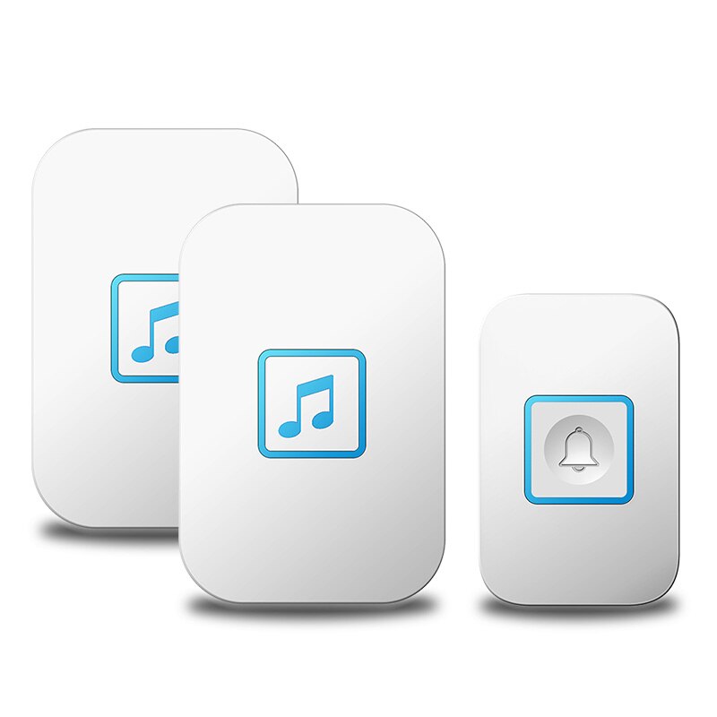 WEMEDA Wireless Doorbell Waterproof Touch Button LED Light Home Smart Cordless Door Ring Bell US EU UK Plug 300M Range 60 Chimes: white 1x2 / AU