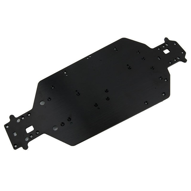 HSP 04001 Metal aluminio chasis mejora piezas para 1/10 RC Buggy xgur Monster camión BRONTOSAURUS 94111 Redcat Volcan EPX: Black