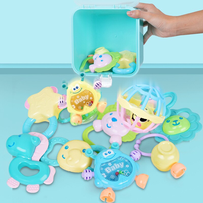 10 PZ/impostato Giocattoli Del bambino A Mano Tenere tintinnio tremante Campana Bella Mano Scossa Campana Anello Del bambino Sonagli Giocattolo Del bambino Appena nato 0- 12 mesi Massaggiagengive