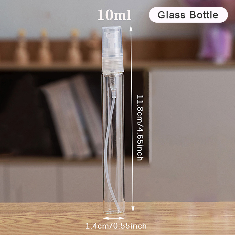 Mini botella de vidrio transparente para Perfume, frasco vacío para cosméticos, tubo de ensayo de muestra, viales de vidrio fino, 2ML, 3ML, 5ML, 10ML: Caqui oscuro