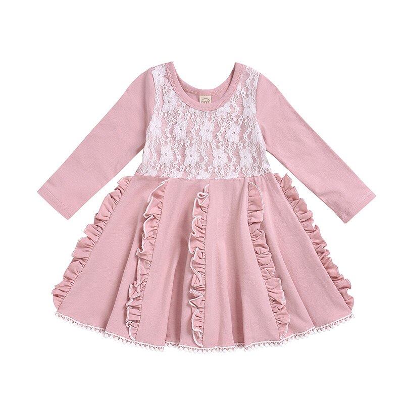 Baby Meisje Kleding Herfst Winter Meisjes Pasgeboren Kleding Katoen Effen A-lijn Prinses Jurk Vestidos Nina Gewaad Bebe Fille: Roze / 12m