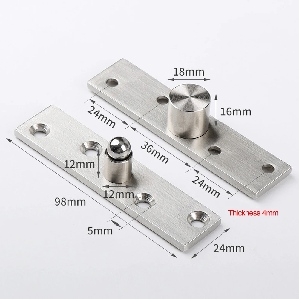 360° Rotation Heavy Duty Door Pivot Hinge Stainless Steel Concealed Revolving Door Hinge Funiture Hardware: transparent