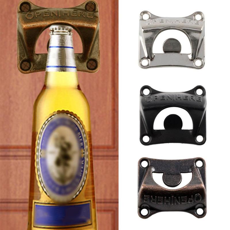 Flesopener Ring Stijl Zuiver Koper Brons Metalen Wandmontage Bier Wijn Fles Cap Bar Opener Bar Keuken Tool