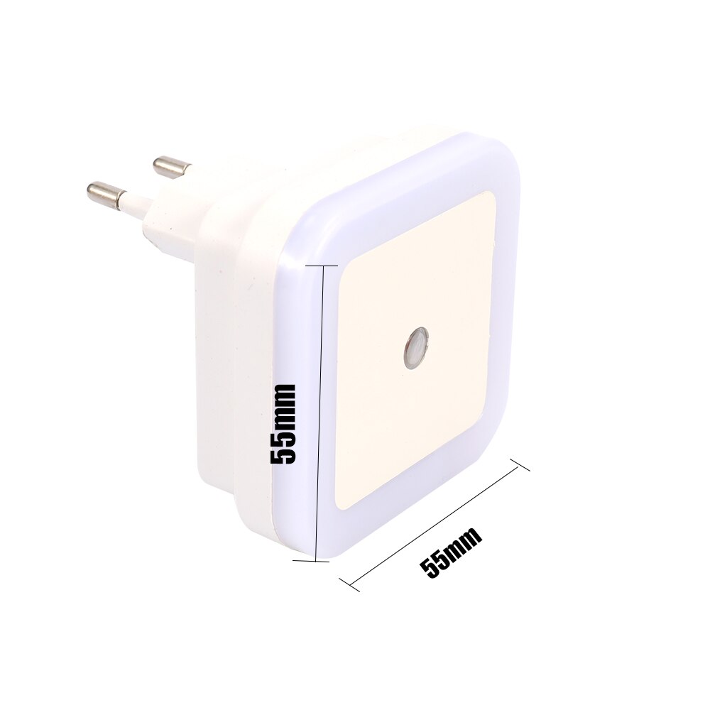 Smart Intelligent Plug-in Energy-saving LED Night Light Lamp with Dusk to Dawn Sensor for Bathroom Bedroom Stairs Daylight