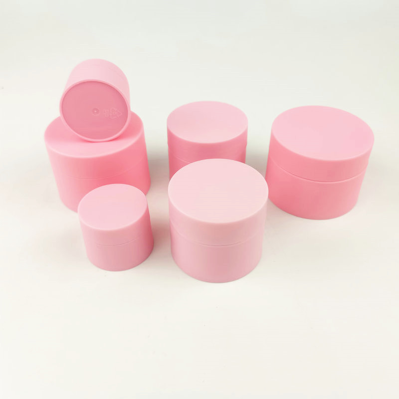 30 stuks 5g/10g/15g/20g/30g/50g roze plastic potjes, matglazen potjes voor cosmetische crème, lege dubbelwandige potjes voor los poeder met schroefdeksel