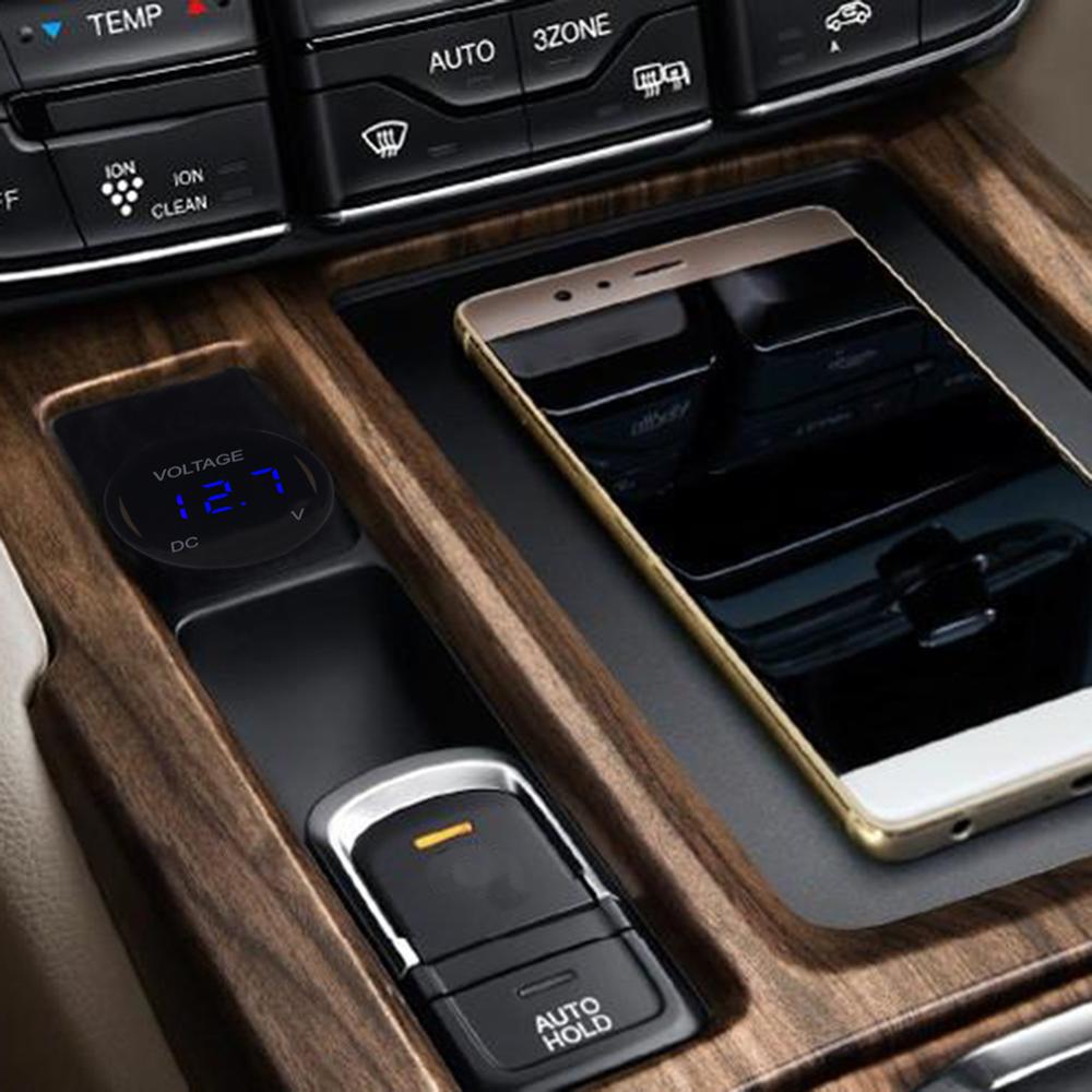 12V 24V Voltage Meter Car Marine Motorcycle LED Digital Voltmeter Battery Gauge