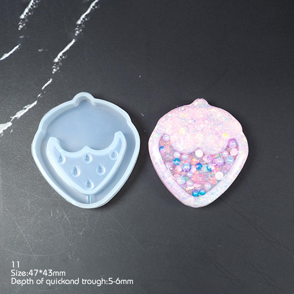 1PC Kreative Multi Geformt Silikon Formen DIY Schlüssel Kette Anhänger Erdbeere Shaker Silikon Formen Schmuck Machen Werkzeuge: Strawberry