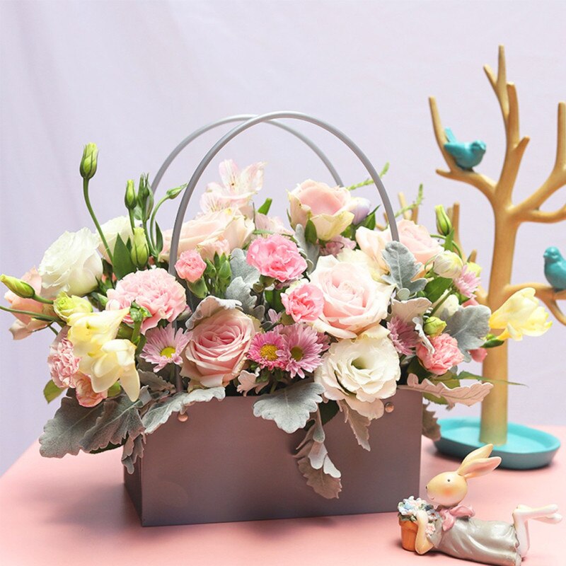Bolsa de transporte de flores Kraft, bolsas rectangulares para ramo a prueba de agua, Cajas de , , DIY, bolsa de flores para decoración de boda