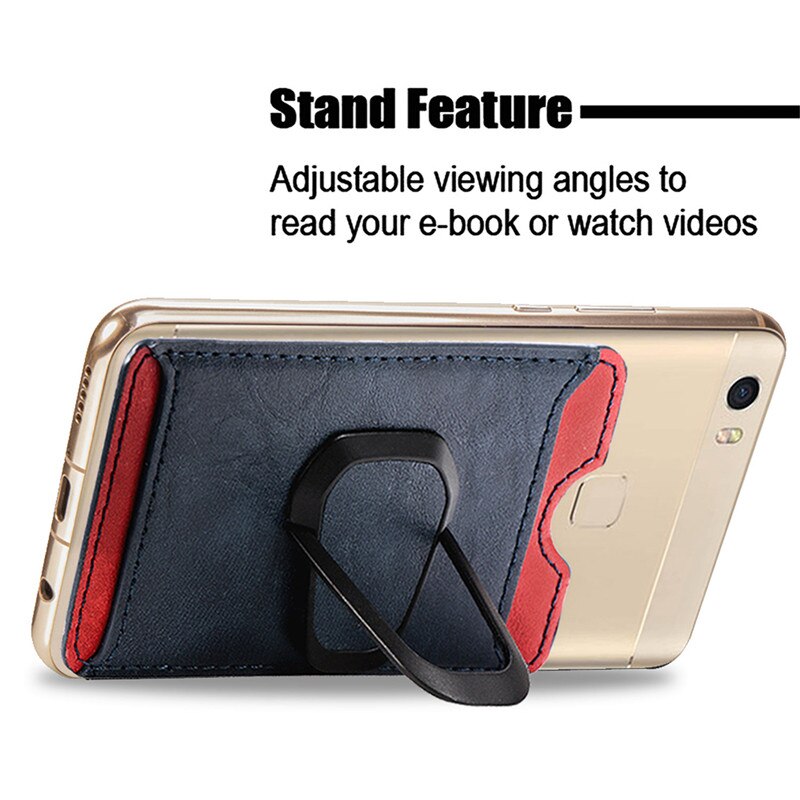 Mobiele Telefoon Terug Kaarten Houder Credit Id-kaart Pocket Sticker Magnetische Wallet Stand Phone Bag