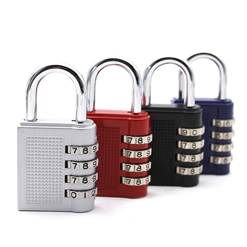 Candado de combinación de 4 diales, candado de código de aleación de zinc de gran tamaño, cerraduras de puerta para puerta de armario, equipaje, gimnasio, piscina, cajón,