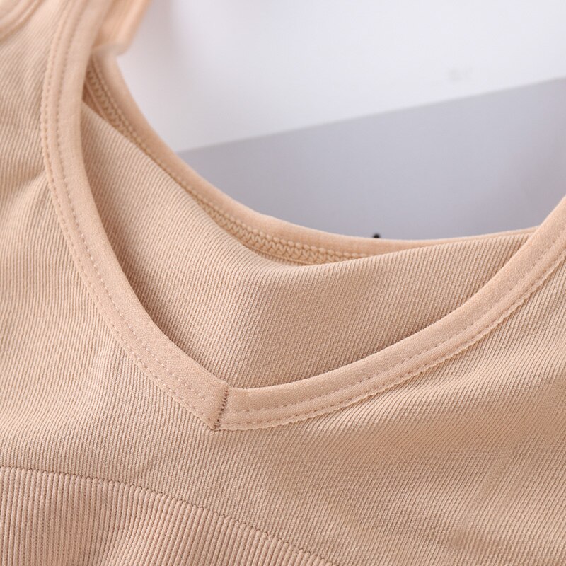 Sujetador deportivo sin costuras para mujer de Yoga gimnasio Tops Sujetador deportivo con almohadillas de Fitness ropa interior transpirable deportes Yoga correr Bras U Tops con espalda