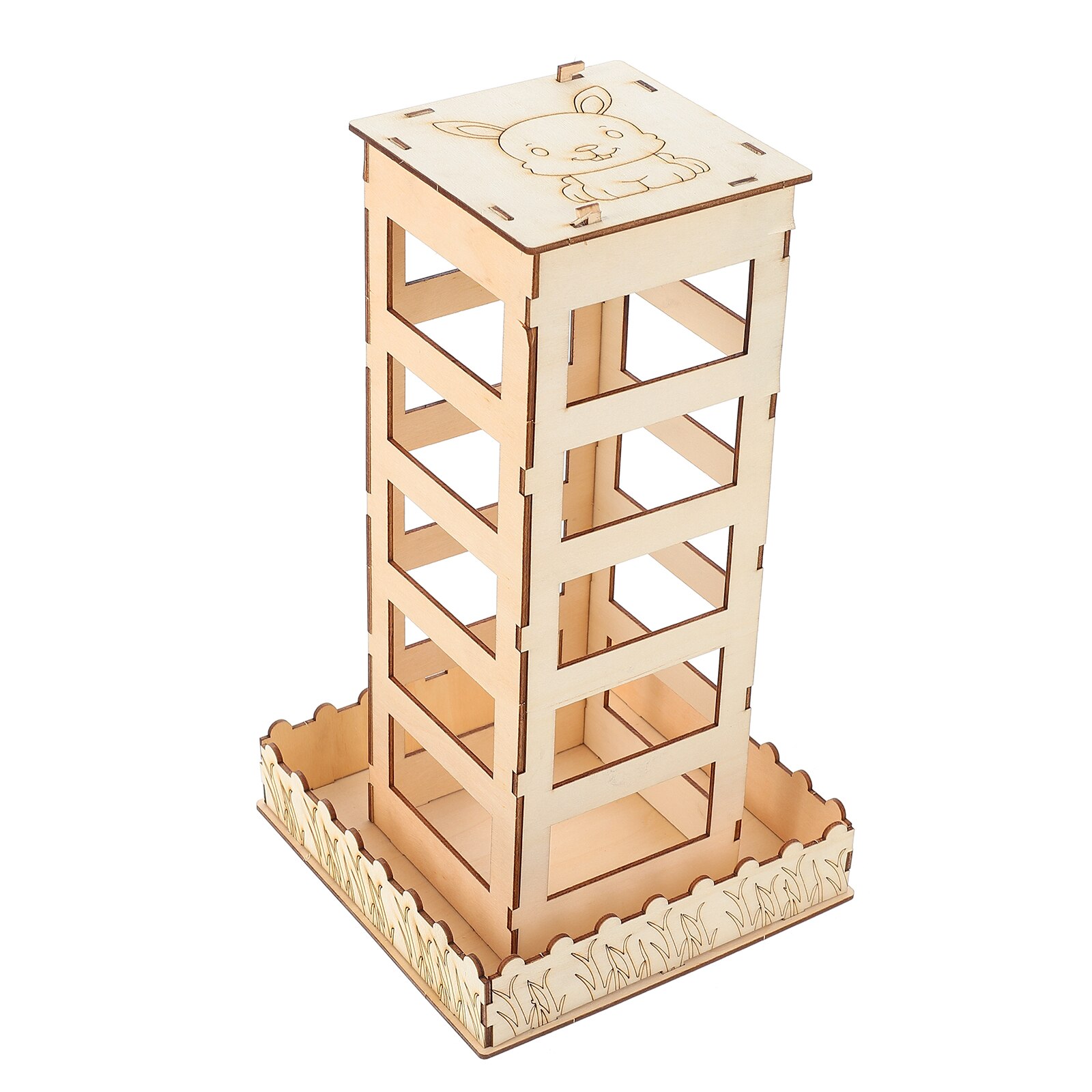 1pc Small Animal Feeder Cage Feeding Tool Rabbit Wooden Hay Food Feeder