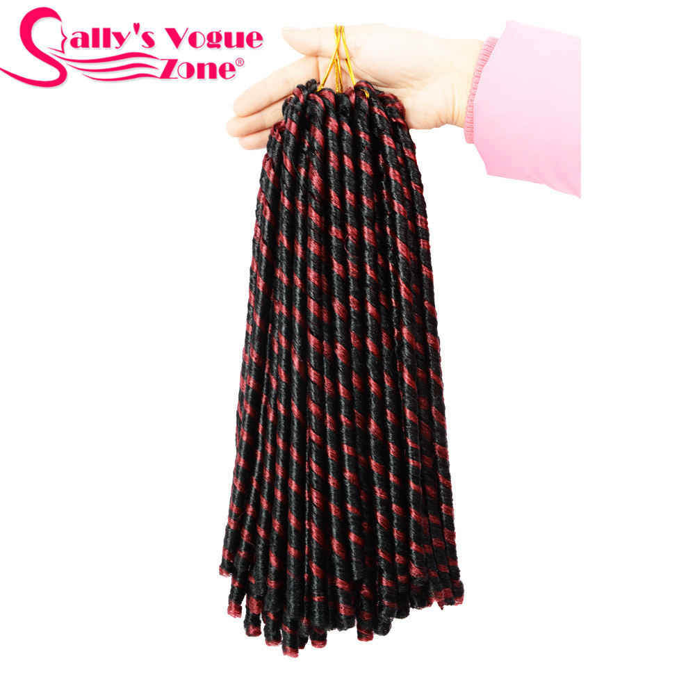 Sallyhair-extensiones de pelo trenza sintética a ganchillo, 14 pulgadas, 70g por paquete, peinados Afro, lisos, negros, marrones, gruesos