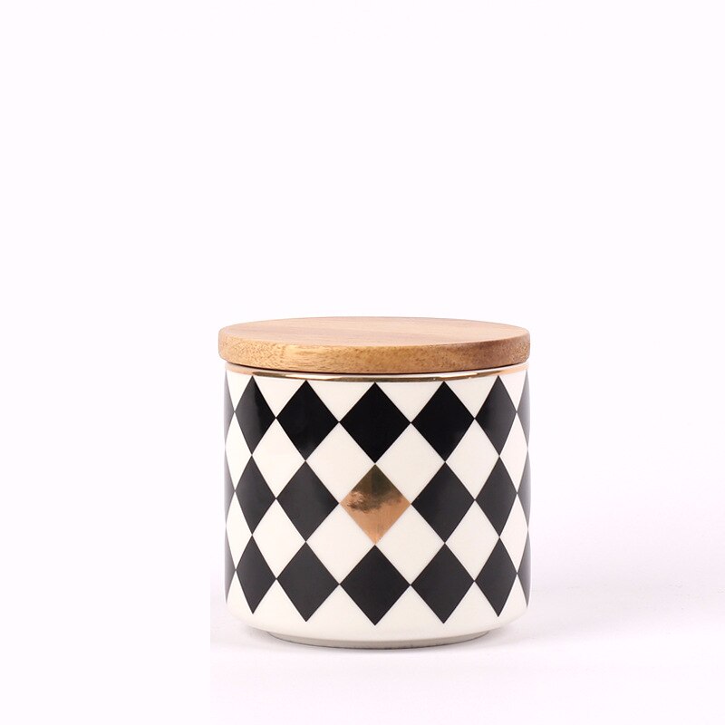 Ceramics Storage Bottles Jar Marble Pattern Ceramic Storage Bottle Cosmetic Storage Tank Organizer Black And White Container: 100x100mm