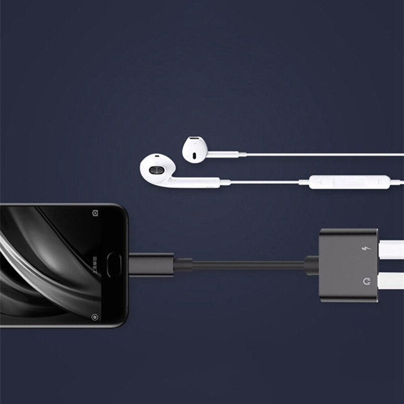 2 in1 Type-C to 3.5mm Headphone Jack Adaptor/Connector Charger, Earphone Aux Audio &amp; Charge Adaptor