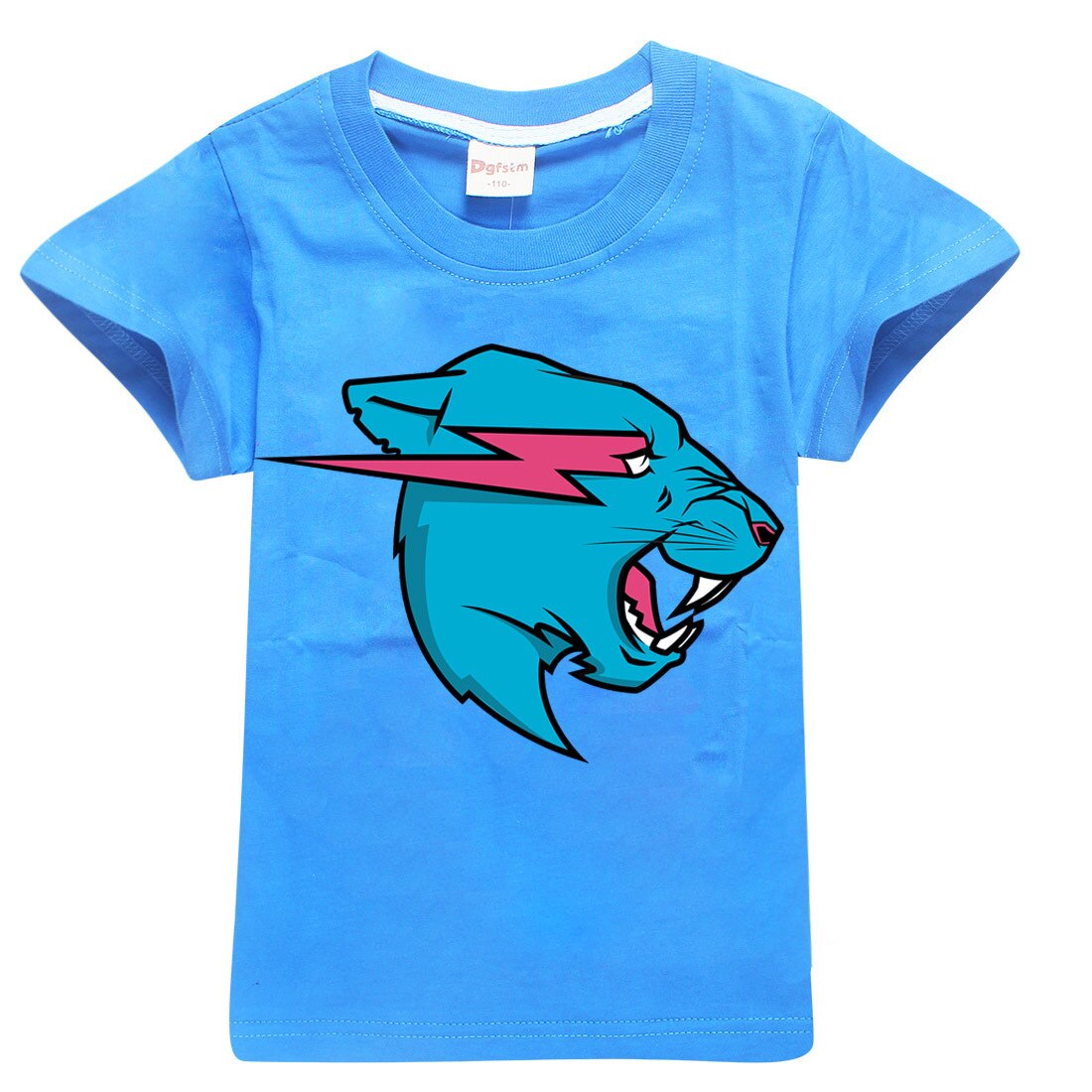 Baby Jongens Hooded Tshirt Mr Beest Bliksem Kat Esports Luipaard Hoofd Print Hoodie Kids Kerst Shirt Meisjes Tops Tee Sweatshirt: Blue Tee / 160