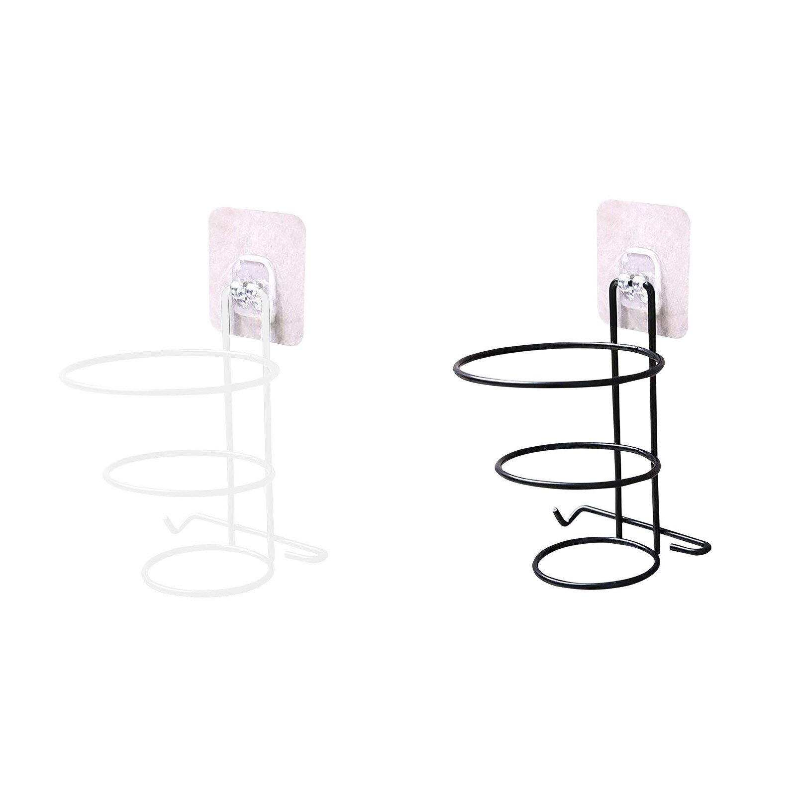2/1PC Hair Dryer Rack Hair Dryer Rack Free Punching Iron Wall-mounted Storage Rack
