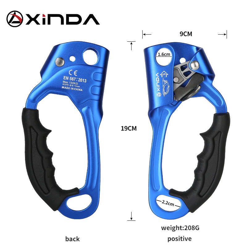 XINDA Outdoor Sports Rock Climbing SRT Right Hand Ascender Device Mountaineer Handle Ascender Climbing Rope Tools