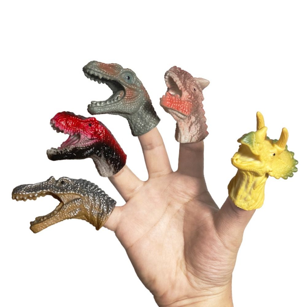 5 Pezzi Giocattoli marionetta da Dito a Forma di Dinosauro Cartone Animato, marionetta da Mano con Testa di Dinosauro in Gomma, mini marionetta Divertenti: Default Title