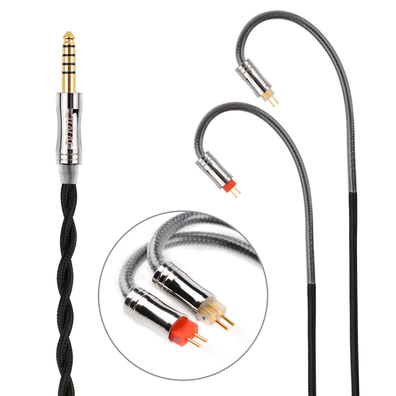 NiceHCK JIALAI JLDT2 Cost Effective OCC HiFi Cable Upgrade Replace Wire 3.5/2.5/4.4mm MMCX/QDC/0.78mm 2Pin For NRA ZEX ZAS DQ6: 4.4mm With 0.78 2Pin
