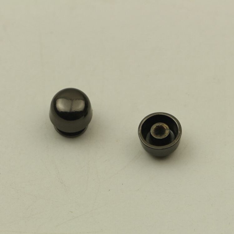 Sac seau de 10mm avec rivet en arc fixe au fond, vis de base à vis à face, bricolage à la main, décoration de sac en cuir, rivets argentés en quatre couleurs: Black gun / 10 sets