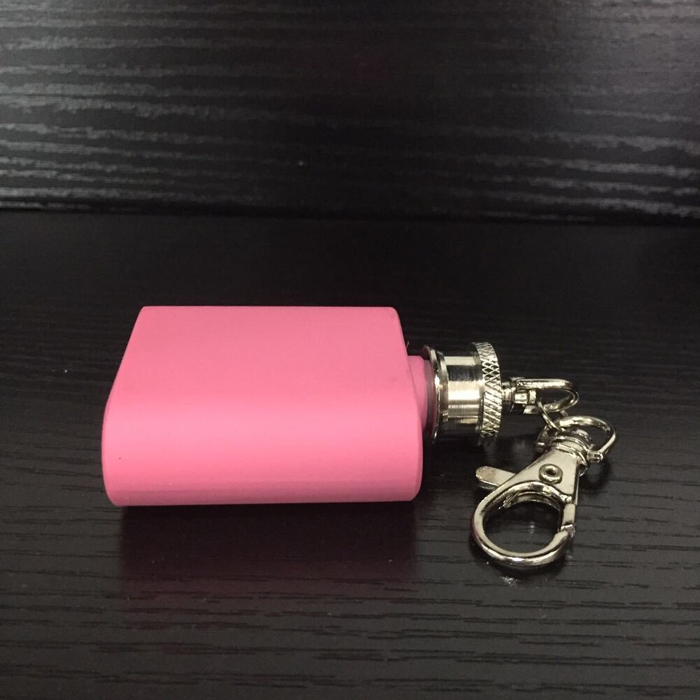Mini Petaca de acero inoxidable para mujer, Petaca de color rosa con alcohol, colgantes de acero inoxidable, licor de Sipping, 1 oz