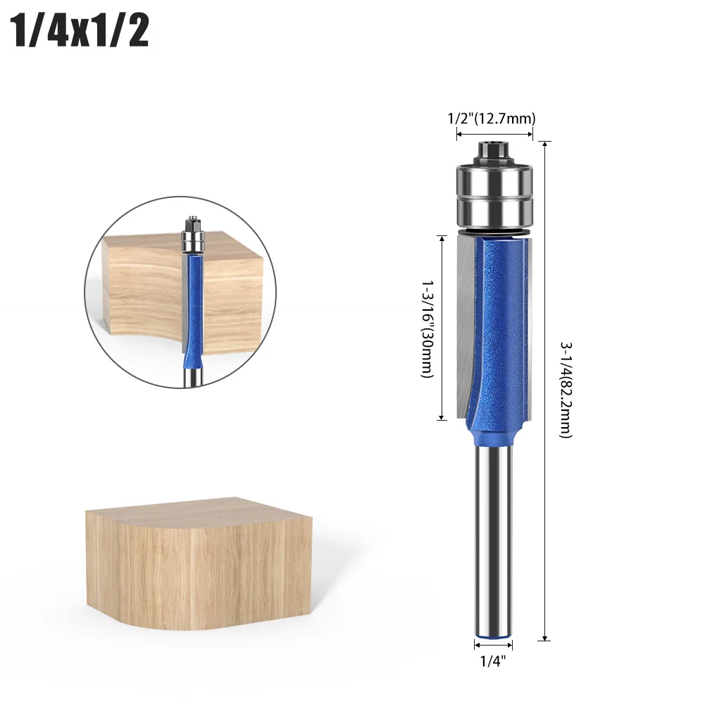 6mm Biaxiale Trimmen Tool Dubbele Lager Carbide Flush Trim Router Bit voor houtsnijwerk Cutter Frees Houtbewerking gereedschap: 33Mm