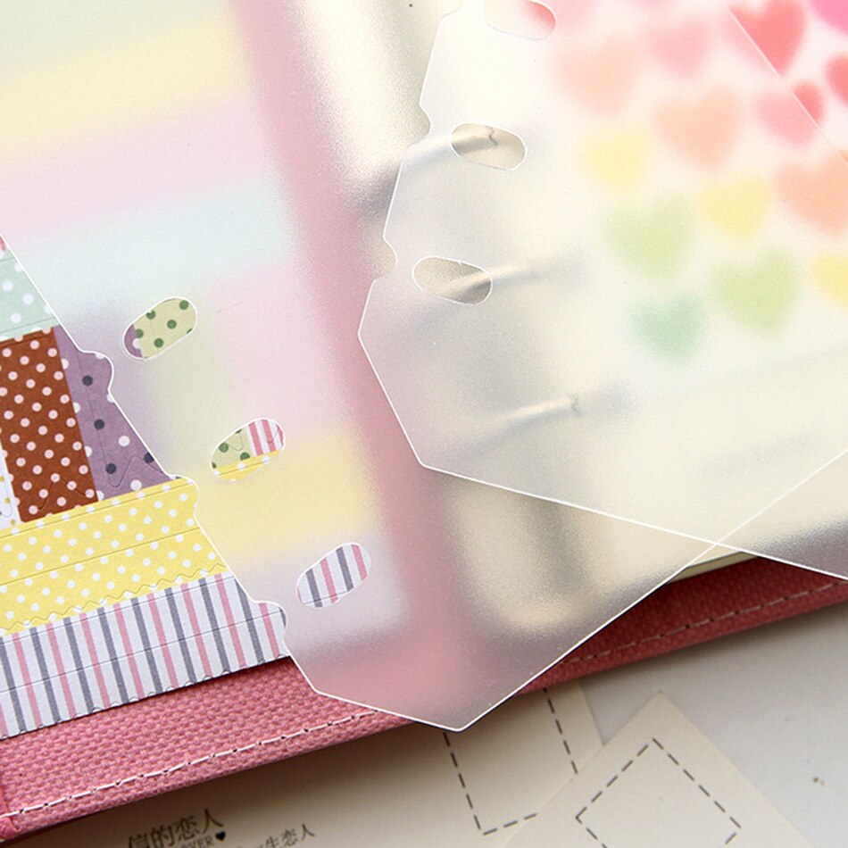 2pc spiral  a5 a6 a7 pp transparent pärm, helt enkelt spiral anteckningsbok planerare inre pärm indexavdelare padfolios, gör-det-själv-tillbehör