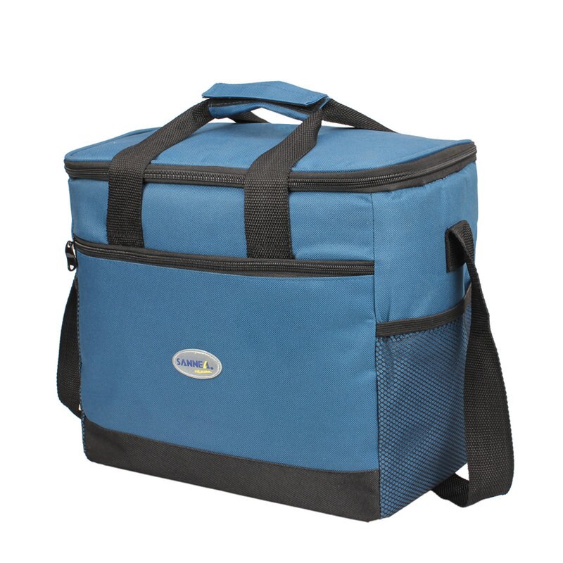 Sanne 16L Grote Capaciteit Thermische Picknick Tote Voedsel Opslag Koeltas Voor Familie Geïsoleerde Ice Cooler Tassen Voor Vrouwen Mannen buiten: Blue