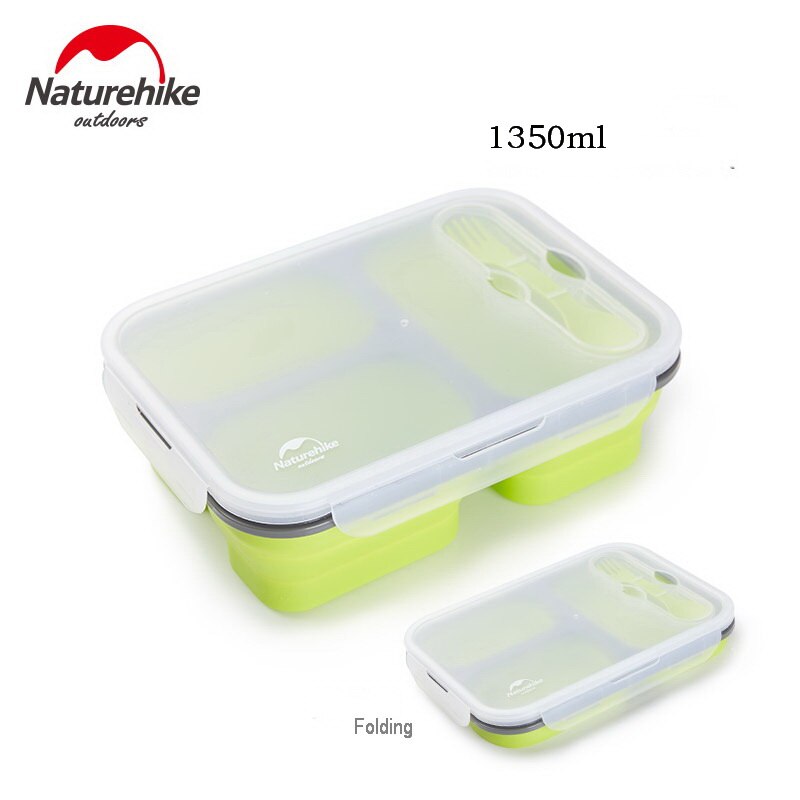 Naturehike Esterno Portatile Pieghevole Scatola di Pranzo Del silicone Ciotola PP Ciotola di Pranzo Secchio picnic di Campeggio Articoli per La Tavola Può Microonde BPA: L 1350ML